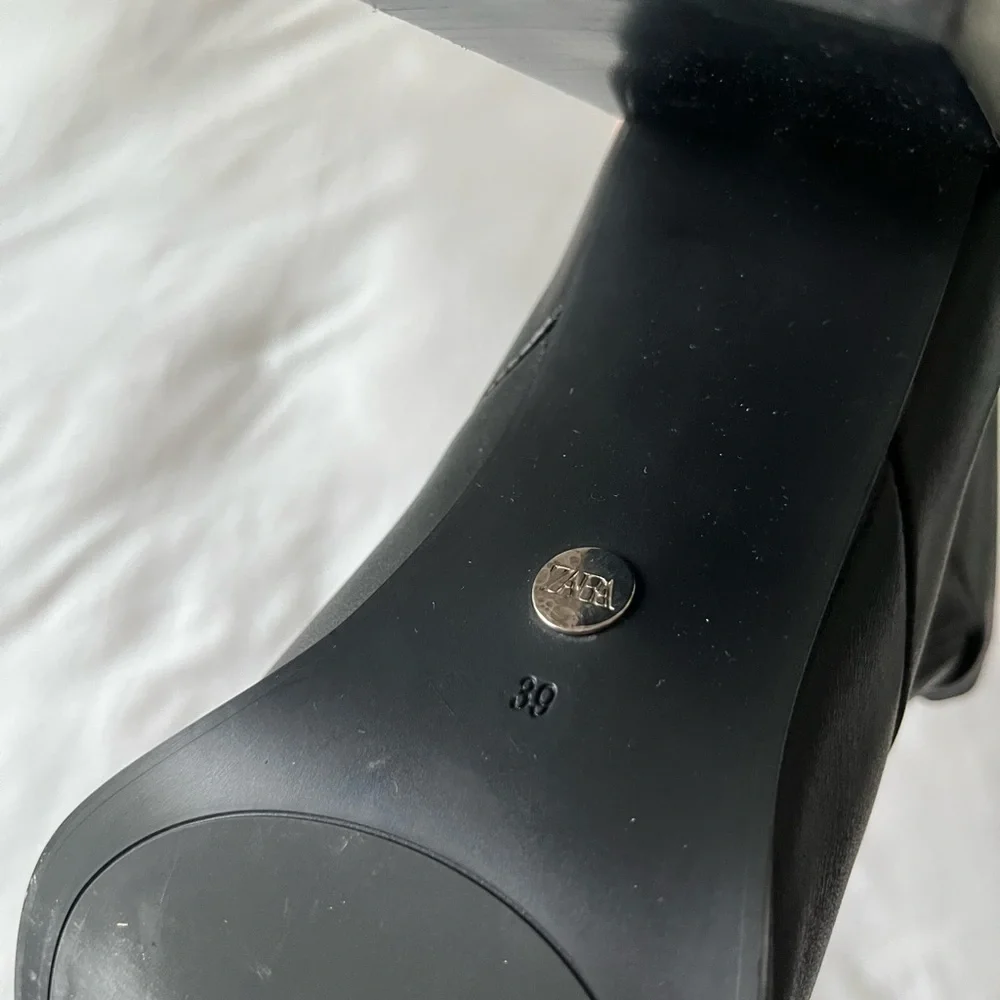 Zara Black Knee-High Boots - Picture 3 of 9